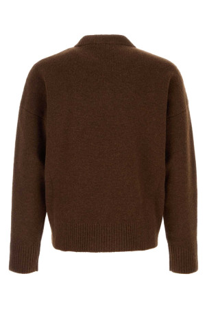 Chocolate stretch alpaca blend sweater AMI (UKS836KN0135)