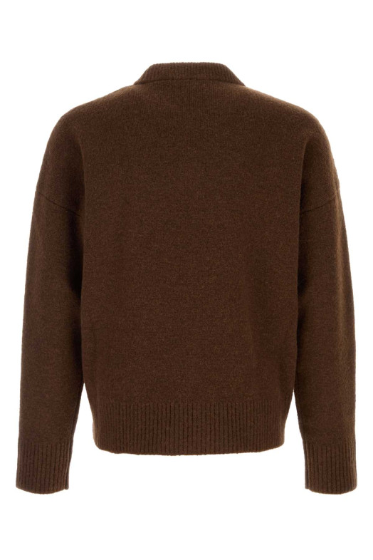 Chocolate stretch alpaca blend sweater AMI (UKS836KN0135)