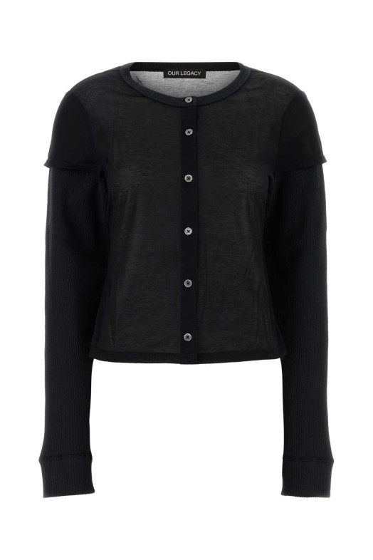 Black cotton blend cardigan OUR LEGACY (W4266HB)