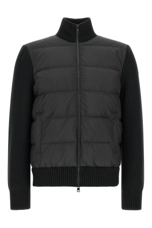 Кардиган із двох матеріалів, чорний MONCLER L20919B00027M1131999