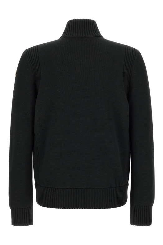 Кардиган із двох матеріалів, чорний MONCLER L20919B00027M1131999