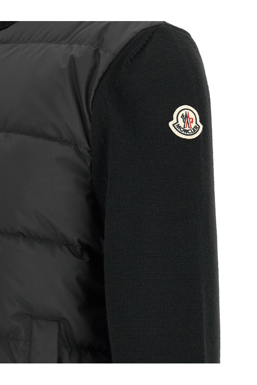 Кардиган із двох матеріалів, чорний MONCLER L20919B00027M1131999