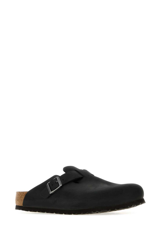 Black leather Boston slippers Black BIRKENSTOCK (1031575)