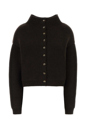 Dark brown cashmere cardigan KHAITE (18336645K645)