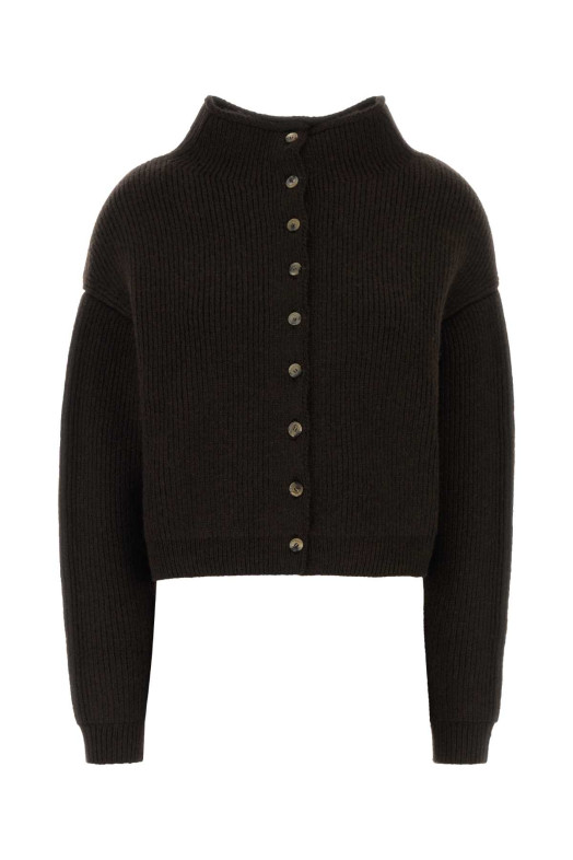 Dark brown cashmere cardigan KHAITE (18336645K645)