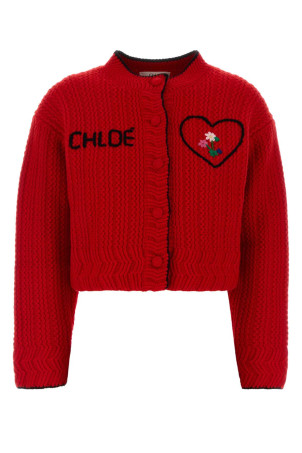 Red wool blend cardigan Purple CHLOE (CH26WMC12710)
