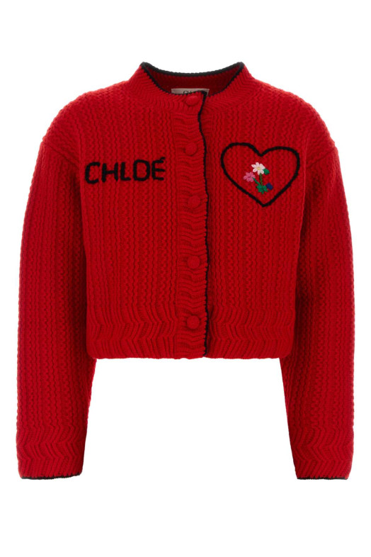 Red wool blend cardigan Purple CHLOE (CH26WMC12710)