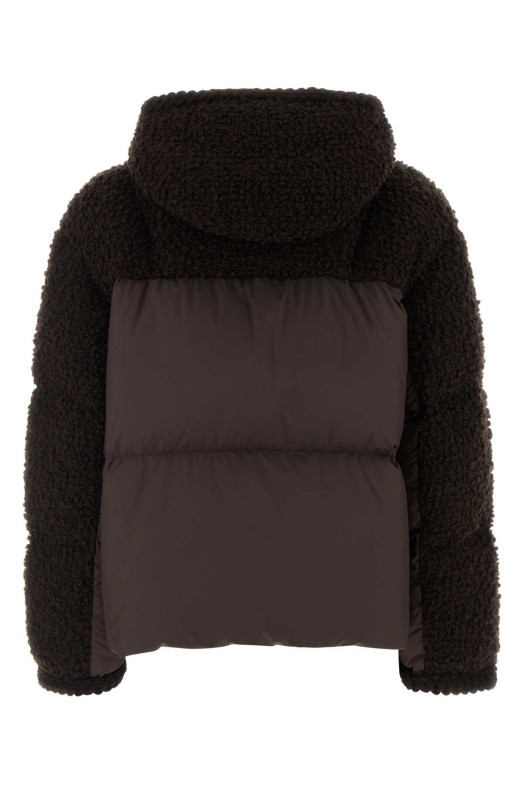Dark brown boucle and polyester Cristallin down jacket MONCLER (L20931A00231599VV)