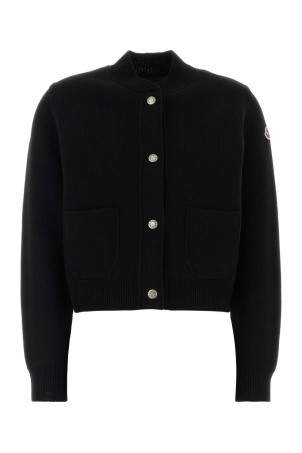 Black stretch wool blend cardigan Black MONCLER (L20939B00023M4281)