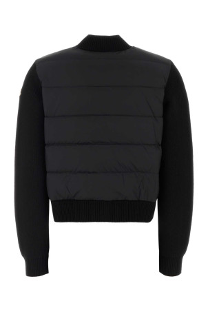 Black stretch wool blend cardigan Black MONCLER (L20939B00023M4281)