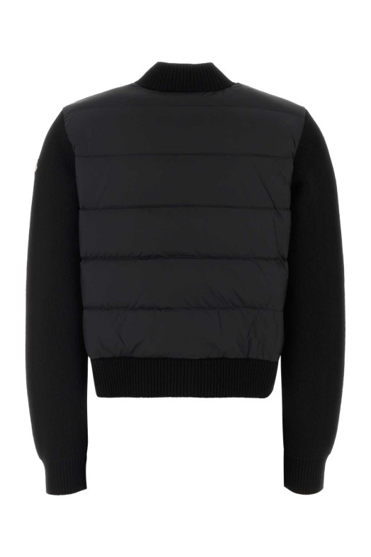 Чорний кардиган із еластичної вовняної суміші, чорний MONCLER (L20939B00023M4281)
