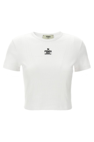 'Fendi' cropped T-shirt White