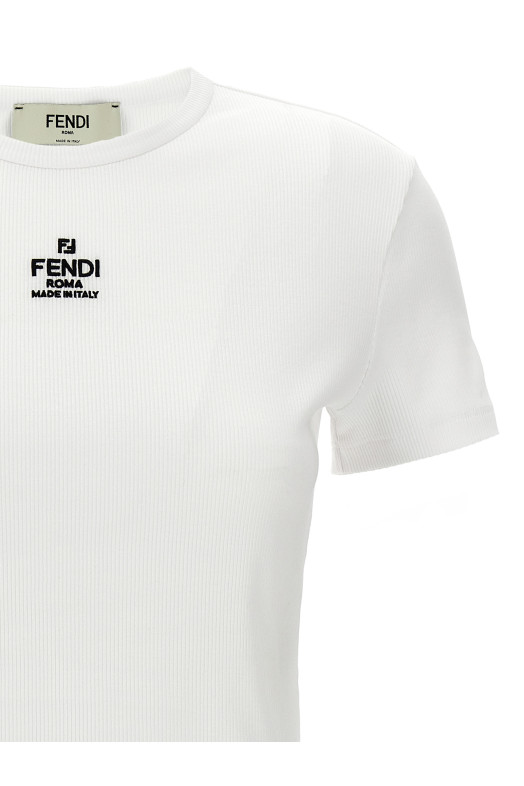 'Fendi' cropped T-shirt White