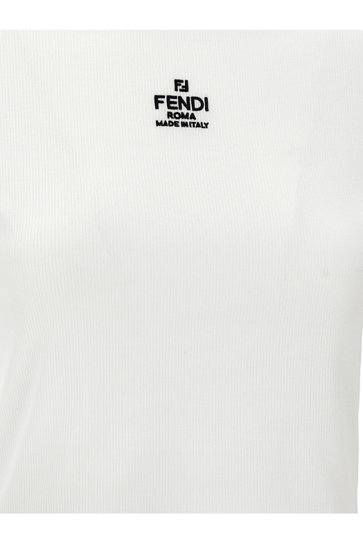 'Fendi' cropped T-shirt White
