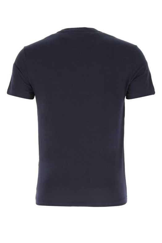 Хлопковая футболка темно-синего цвета POLO RALPH LAUREN (710680785)