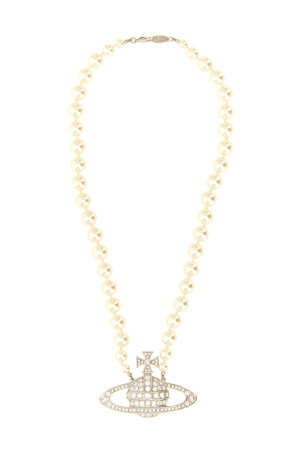 'Man. Bas Relief Pearl' necklace Silver