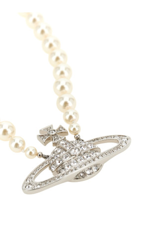 'Man. Bas Relief Pearl' necklace Silver