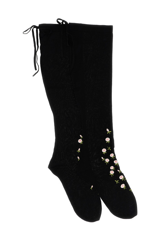 Парижские носки, черные PRADA 66630SCMO6664F0002