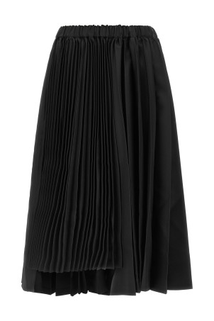 Asymmetrical pleated skirt Black