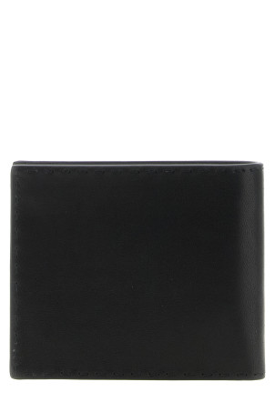 Antiqued leather wallet Black