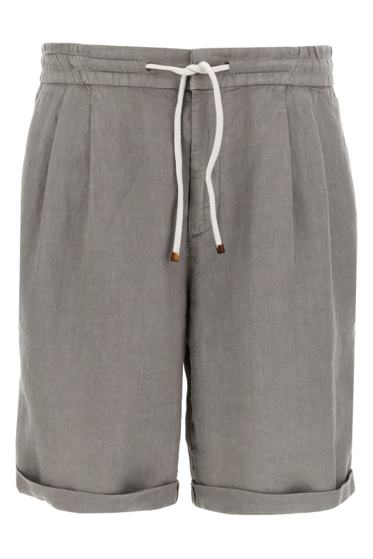 Linen bermuda shorts Gray