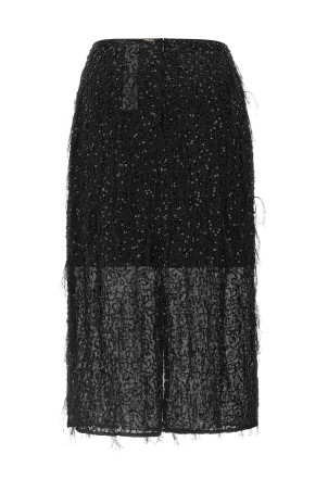 Sequin embroidery skirt Black