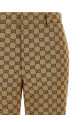 Брюки из ткани GG, бежевые GUCCI 786389Z7ADE2190