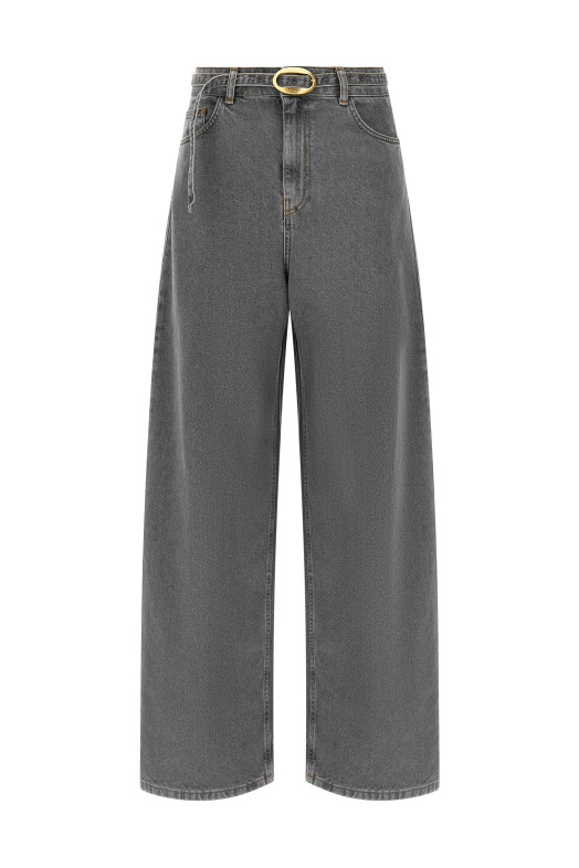 Belted jeans Gray