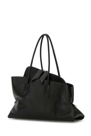 Black leather medium La Passeggiata shoulder bag White THE ATTICO (250WAH00054LBT019AA)