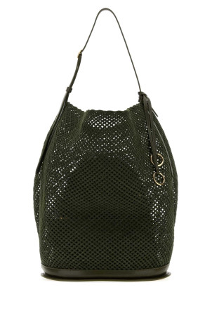 Olive green mesh large Hip bucket bag ALAIA (AA1L6006I249)