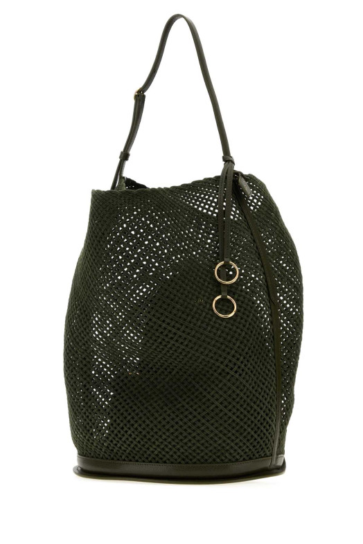 Olive green mesh large Hip bucket bag ALAIA (AA1L6006I249)