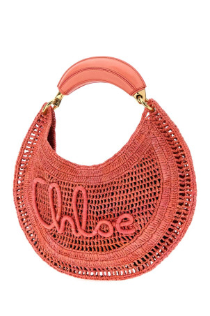 Coral raffia Banana handbag Green CHLOE (CH25US902P08)