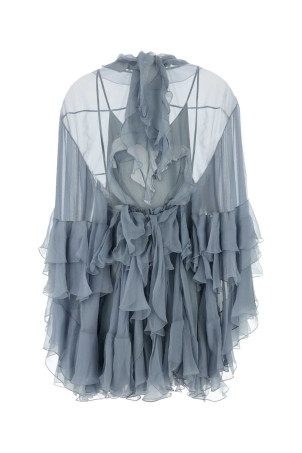 Powder blue silk dress Black CHLOE (CH26ARO52001)
