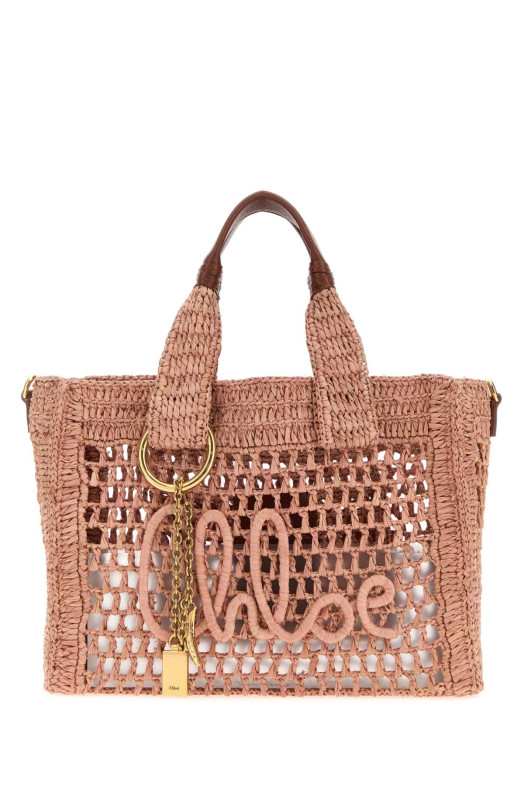 Antiqued pink raffia Summer Banana shopping bag CHLOE (CH26AS908P08)