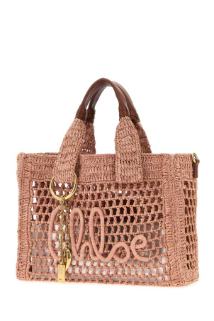 Antiqued pink raffia Summer Banana shopping bag CHLOE (CH26AS908P08)