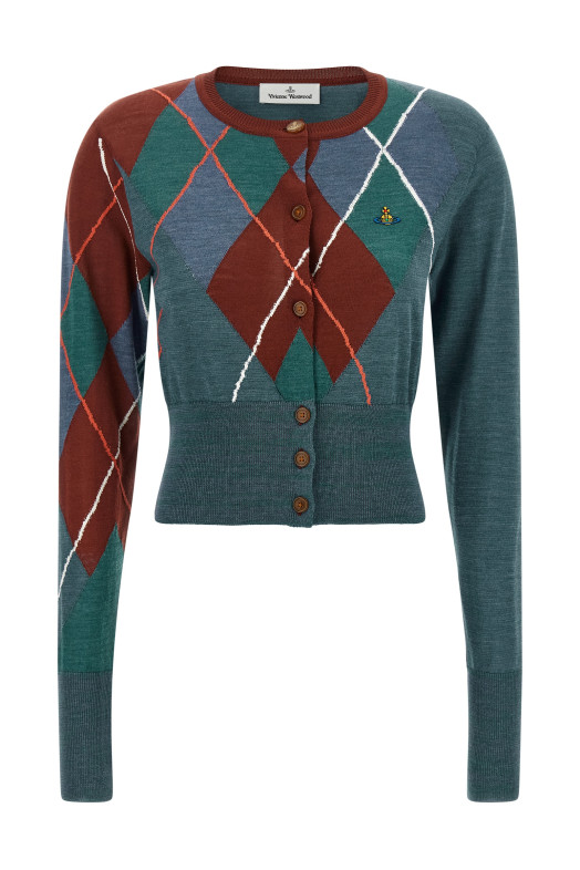 'Argyle Cropped' cardigan Multicolor