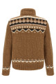 Geometric bouclé cardigan Brown