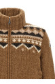 Geometric bouclé cardigan Brown