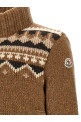 Geometric bouclé cardigan Brown