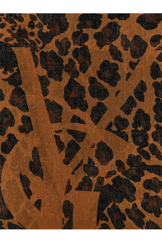 'Cassandre' scarf with leopard pattern Black