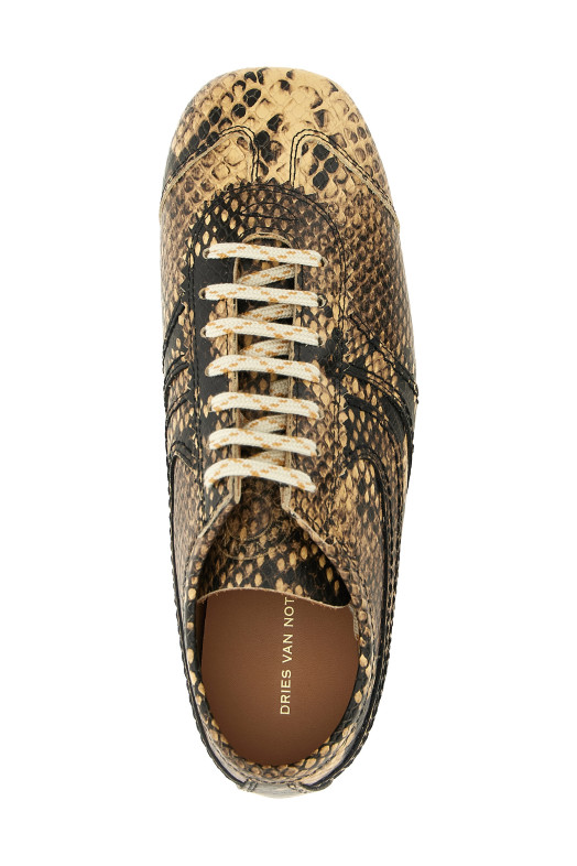 Кроссовки с змеиным принтом, бежевые DRIES VAN NOTEN  2620117000397103