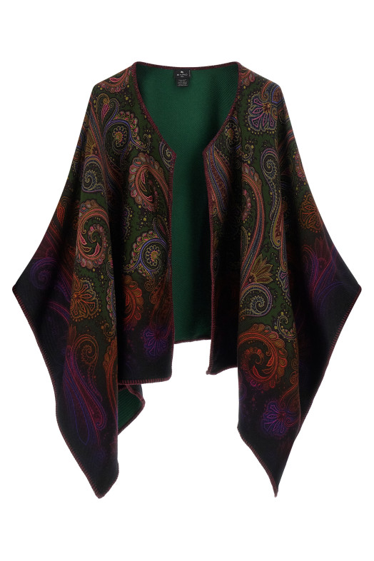 Reversible paisley dégradé cape Multicolor