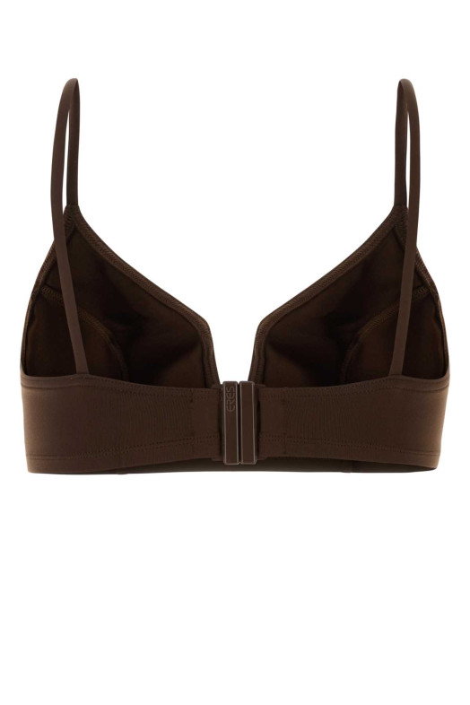 Brown stretch nylon Ã‰lancÃ©e bikini top ERES (032630)