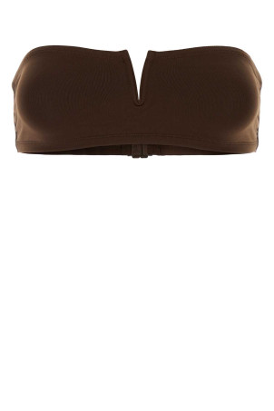 Brown stretch nylon Arcade bikini top ERES (032631)