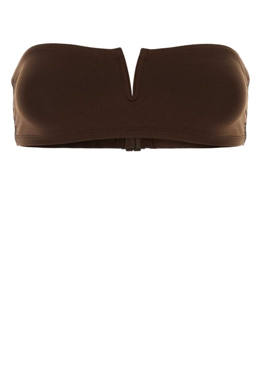 Brown stretch nylon Arcade bikini top ERES (032631)