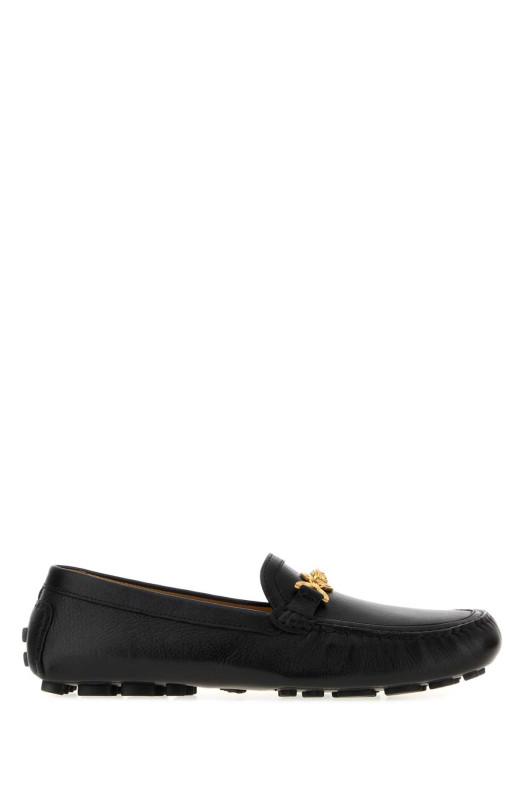 Black leather Drivers loafers VERSACE (10266891A18559)
