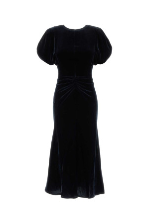 Midnight blue velvet Bela dress Green VICTORIA BECKHAM (1426WDR005227AB)