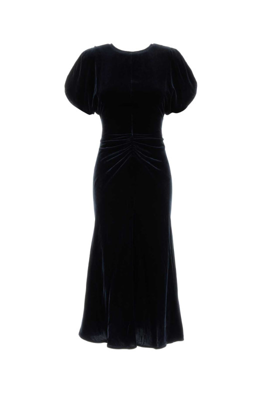 Midnight blue velvet Bela dress Green VICTORIA BECKHAM (1426WDR005227AB)
