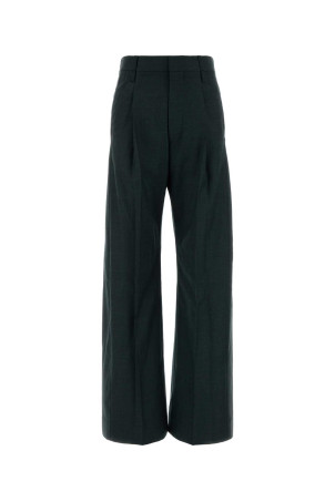 Bottle green wool Ethel palazzo pant VICTORIA BECKHAM (1426WTR007113B)