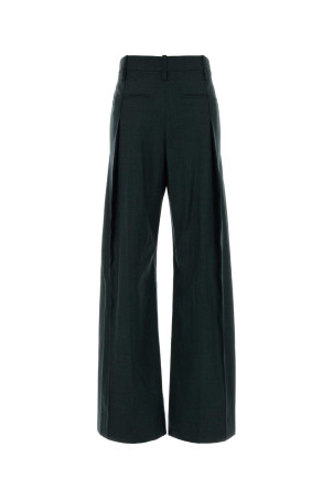 Bottle green wool Ethel palazzo pant VICTORIA BECKHAM (1426WTR007113B)